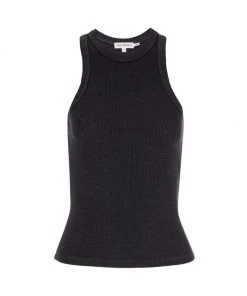 GOOD AMERICAN High-Neck Thermal Tank Black