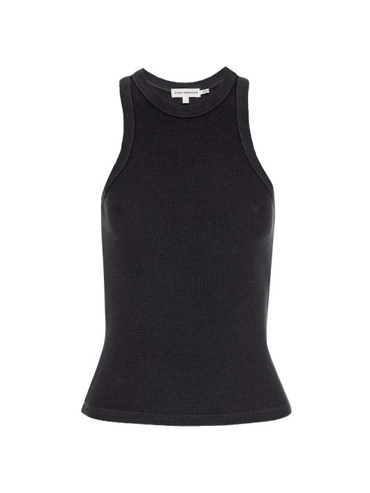 GOOD AMERICAN High-Neck Thermal Tank Black 4 GOOD AMERICAN High-Neck Thermal Tank Black - Image 4