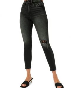 GOOD AMERICAN Good Cropped High-Waist Skinny Jeans