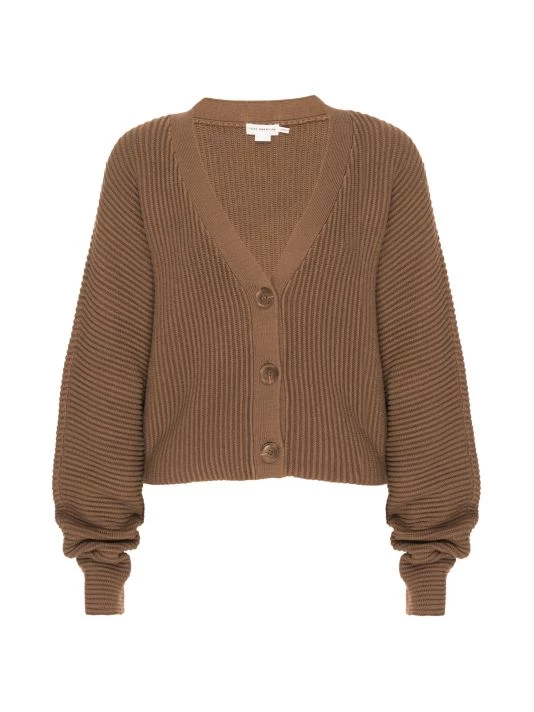 GOOD AMERICAN Heavy Rib-Knit Cropped Cardigan 1 GOOD AMERICAN Heavy Rib-Knit Cropped Cardigan