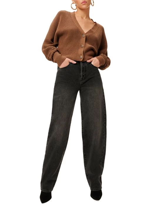 GOOD AMERICAN Heavy Rib-Knit Cropped Cardigan 2 GOOD AMERICAN Heavy Rib-Knit Cropped Cardigan - Image 2