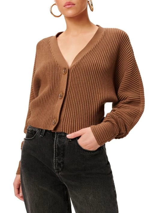 GOOD AMERICAN Heavy Rib-Knit Cropped Cardigan 4 GOOD AMERICAN Heavy Rib-Knit Cropped Cardigan - Image 4