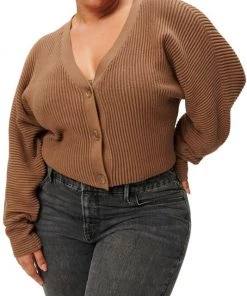 GOOD AMERICAN Heavy Rib-Knit Cropped Cardigan 16 GOOD AMERICAN Heavy Rib-Knit Cropped Cardigan -GOOD AMERICAN Sales unnamed file 1119