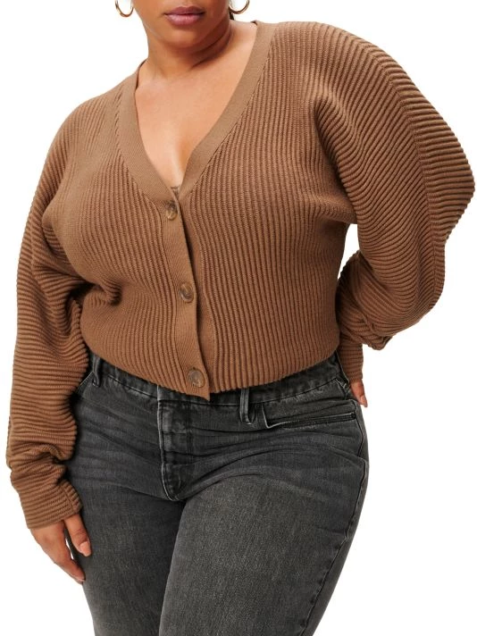 GOOD AMERICAN Heavy Rib-Knit Cropped Cardigan 7 GOOD AMERICAN Heavy Rib-Knit Cropped Cardigan - Image 7