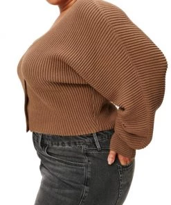 GOOD AMERICAN Heavy Rib-Knit Cropped Cardigan 17 GOOD AMERICAN Heavy Rib-Knit Cropped Cardigan -GOOD AMERICAN Sales unnamed file 1120