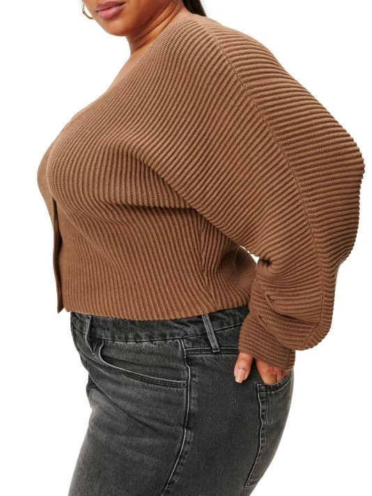 GOOD AMERICAN Heavy Rib-Knit Cropped Cardigan 8 GOOD AMERICAN Heavy Rib-Knit Cropped Cardigan - Image 8