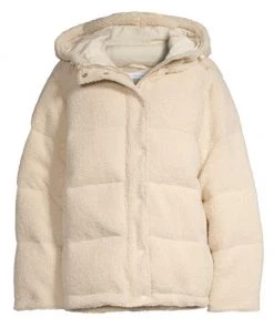 GOOD AMERICAN Faux Shearling Cocoon Puffer Jacket