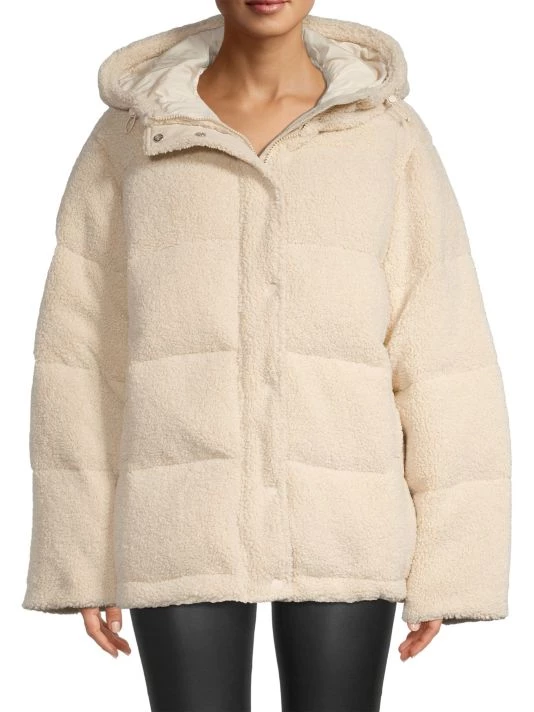 GOOD AMERICAN Faux Shearling Cocoon Puffer Jacket 3 GOOD AMERICAN Faux Shearling Cocoon Puffer Jacket - Image 3