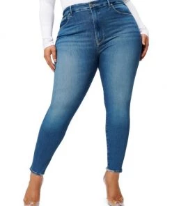 GOOD AMERICAN Good Legs High-Rise Distressed Stretch Skinny Jeans -GOOD AMERICAN Sales unnamed file 1190