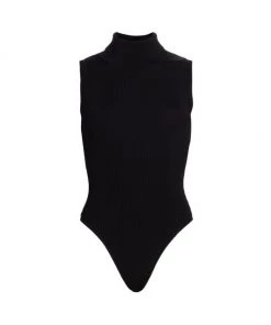 GOOD AMERICAN Ribbed Mockneck Bodysuit Tusk -GOOD AMERICAN Sales unnamed file 1271