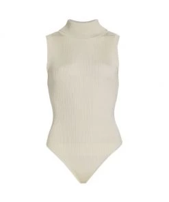 GOOD AMERICAN Ribbed Mockneck Bodysuit Tusk -GOOD AMERICAN Sales unnamed file 1272