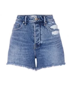 GOOD AMERICAN The Bombshell High-Rise Denim Shorts