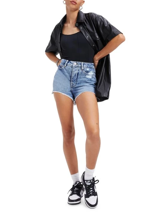 GOOD AMERICAN The Bombshell High-Rise Denim Shorts 2 GOOD AMERICAN The Bombshell High-Rise Denim Shorts - Image 2