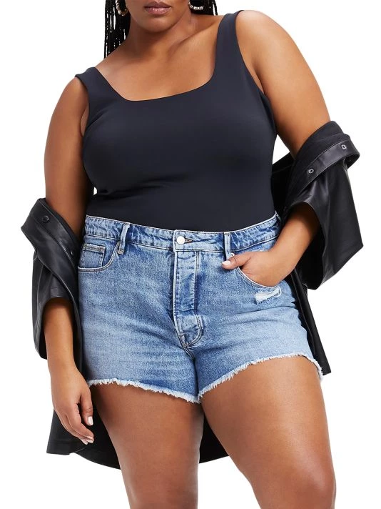 GOOD AMERICAN The Bombshell High-Rise Denim Shorts 3 GOOD AMERICAN The Bombshell High-Rise Denim Shorts - Image 3