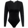 GOOD AMERICAN Velvet Plunging V-Neck Bodysuit