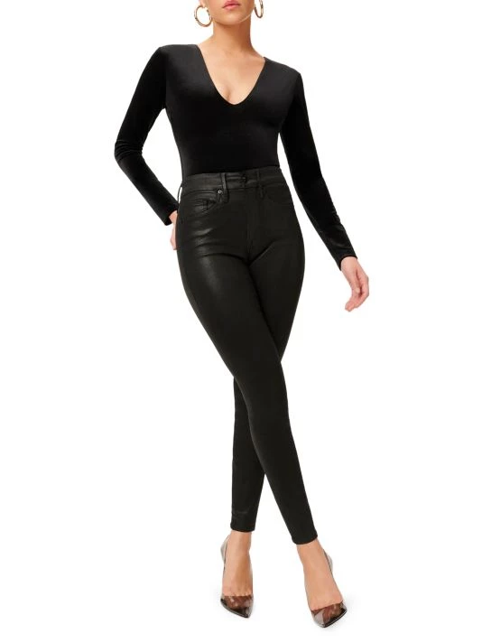GOOD AMERICAN Velvet Plunging V-Neck Bodysuit 2 GOOD AMERICAN Velvet Plunging V-Neck Bodysuit - Image 2