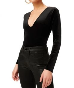 GOOD AMERICAN Velvet Plunging V-Neck Bodysuit 14 GOOD AMERICAN Velvet Plunging V-Neck Bodysuit -GOOD AMERICAN Sales unnamed file 1378