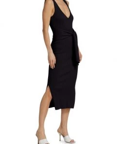 GOOD AMERICAN Belted Cotton Rib-Knit Midi-Dress -GOOD AMERICAN Sales unnamed file 138