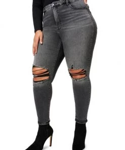 GOOD AMERICAN Good Waist High-Rise Distressed Stretch Skinny Jeans -GOOD AMERICAN Sales unnamed file 1392
