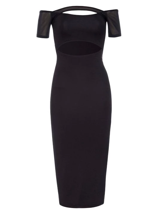 GOOD AMERICAN Off-Shoulder Cutout Midi-Dress 1 GOOD AMERICAN Off-Shoulder Cutout Midi-Dress