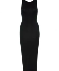 GOOD AMERICAN Good Touch Plunge Midi-Dress