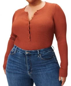 GOOD AMERICAN Ribbed Henley Bodysuit -GOOD AMERICAN Sales unnamed file 1497