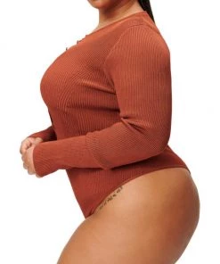 GOOD AMERICAN Ribbed Henley Bodysuit -GOOD AMERICAN Sales unnamed file 1498