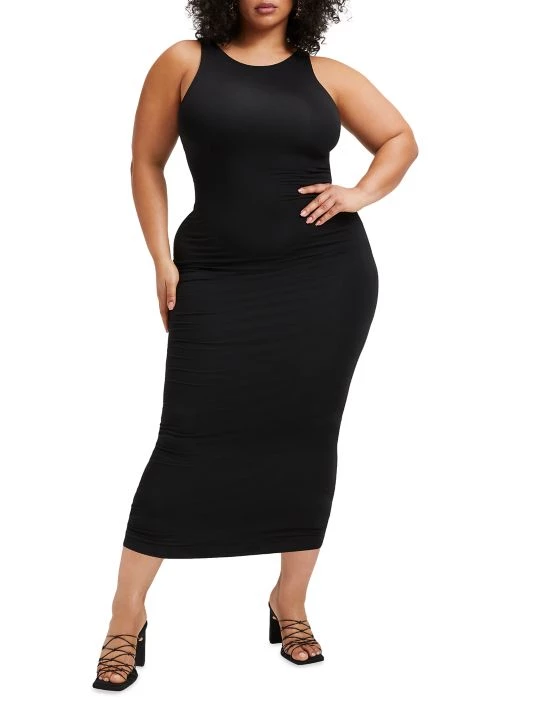 GOOD AMERICAN Good Touch Plunge Midi-Dress 3 GOOD AMERICAN Good Touch Plunge Midi-Dress - Image 3