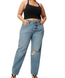 GOOD AMERICAN Good High-Rise Distressed Straight-Leg Jeans -GOOD AMERICAN Sales unnamed file 1504