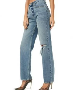 GOOD AMERICAN Good High-Rise Distressed Straight-Leg Jeans -GOOD AMERICAN Sales unnamed file 1508