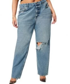 GOOD AMERICAN Good High-Rise Distressed Straight-Leg Jeans -GOOD AMERICAN Sales unnamed file 1510