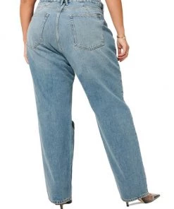 GOOD AMERICAN Good High-Rise Distressed Straight-Leg Jeans -GOOD AMERICAN Sales unnamed file 1512