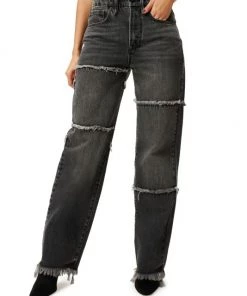 GOOD AMERICAN Good '90s High-Rise Frayed Seam Straight-Leg Jeans -GOOD AMERICAN Sales unnamed file 1531