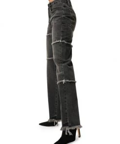 GOOD AMERICAN Good '90s High-Rise Frayed Seam Straight-Leg Jeans -GOOD AMERICAN Sales unnamed file 1532