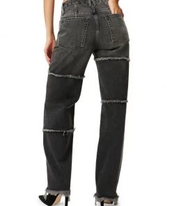 GOOD AMERICAN Good '90s High-Rise Frayed Seam Straight-Leg Jeans -GOOD AMERICAN Sales unnamed file 1533