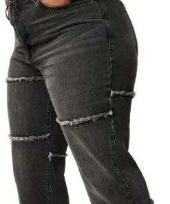 GOOD AMERICAN Good '90s High-Rise Frayed Seam Straight-Leg Jeans -GOOD AMERICAN Sales unnamed file 1538