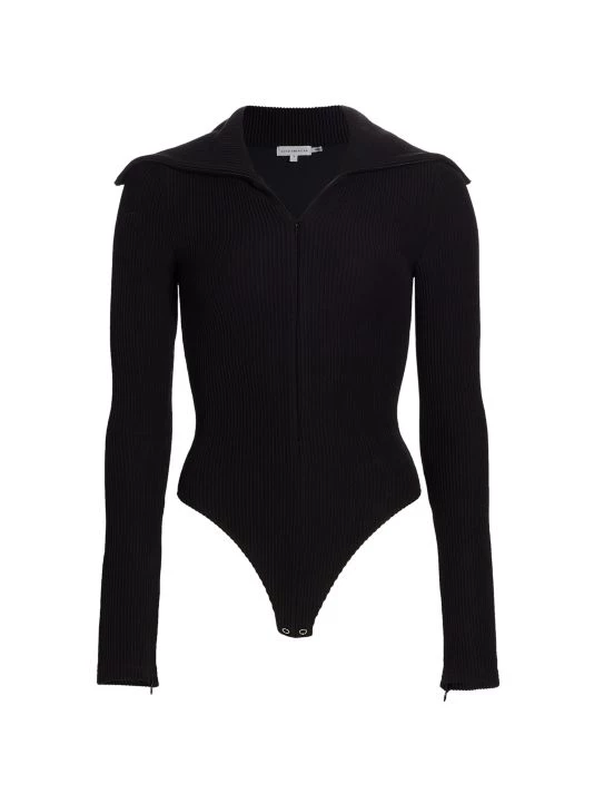 GOOD AMERICAN Funnel Neck Zip Bodysuit 1 GOOD AMERICAN Funnel Neck Zip Bodysuit