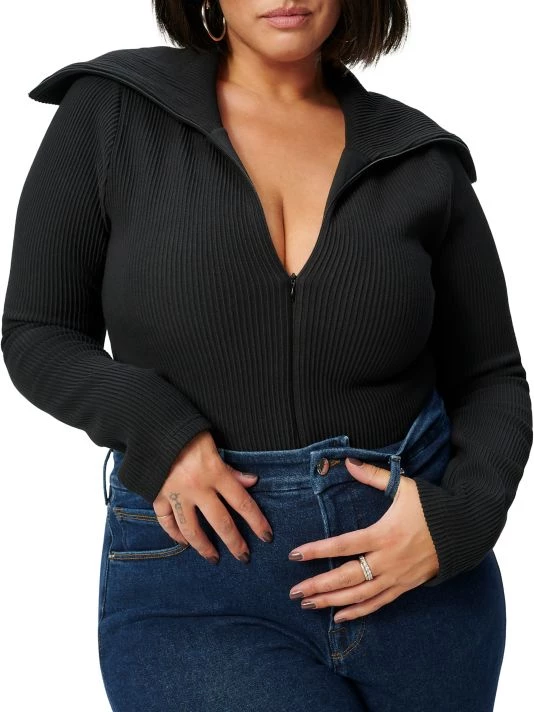 GOOD AMERICAN Funnel Neck Zip Bodysuit 8 GOOD AMERICAN Funnel Neck Zip Bodysuit - Image 8