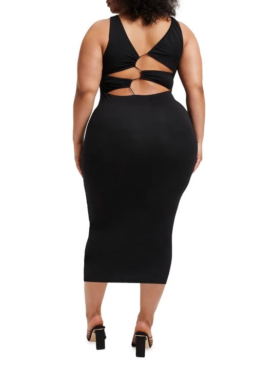 GOOD AMERICAN Good Touch Plunge Midi-Dress 8 GOOD AMERICAN Good Touch Plunge Midi-Dress - Image 8