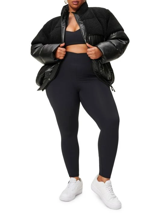 GOOD AMERICAN Faux Leather Cocoon Puffer Jacket 3 GOOD AMERICAN Faux Leather Cocoon Puffer Jacket - Image 3