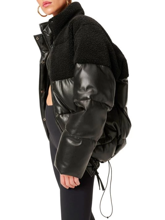 GOOD AMERICAN Faux Leather Cocoon Puffer Jacket 5 GOOD AMERICAN Faux Leather Cocoon Puffer Jacket - Image 5
