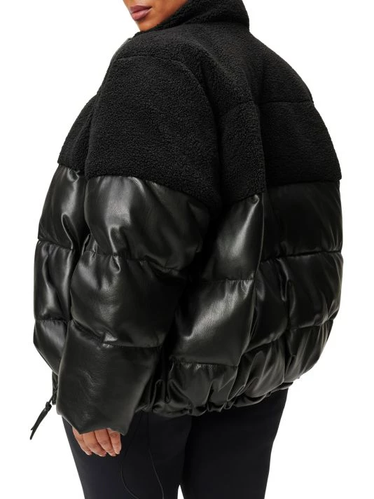 GOOD AMERICAN Faux Leather Cocoon Puffer Jacket 9 GOOD AMERICAN Faux Leather Cocoon Puffer Jacket - Image 9