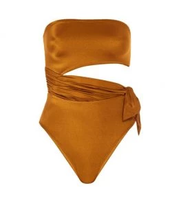 GOOD AMERICAN Side Tie One-Piece Swimsuit Black