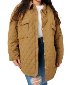 GOOD AMERICAN Quilted Faux-Sherpa Lined Shacket -GOOD AMERICAN Sales unnamed file 1714