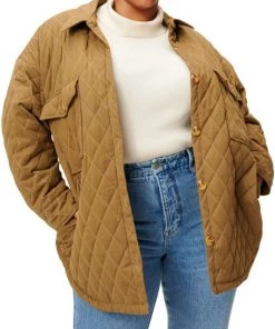 GOOD AMERICAN Quilted Faux-Sherpa Lined Shacket -GOOD AMERICAN Sales unnamed file 1717