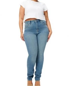 GOOD AMERICAN Good Classic High-Rise Distressed Stretch Stacked-Leg Jeans -GOOD AMERICAN Sales unnamed file 1724