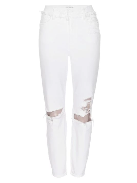 GOOD AMERICAN Good Waist High-Rise Distressed Stretch Crop Skinny Jeans 1 GOOD AMERICAN Good Waist High-Rise Distressed Stretch Crop Skinny Jeans