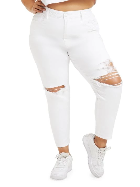 GOOD AMERICAN Good Waist High-Rise Distressed Stretch Crop Skinny Jeans 3 GOOD AMERICAN Good Waist High-Rise Distressed Stretch Crop Skinny Jeans - Image 3