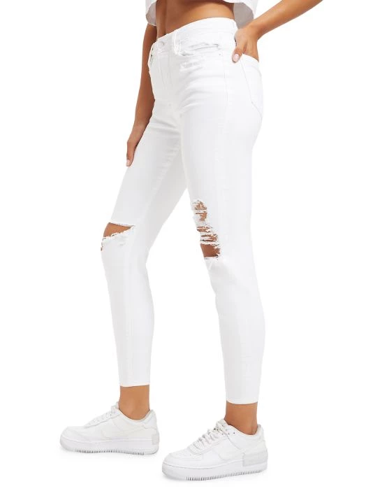 GOOD AMERICAN Good Waist High-Rise Distressed Stretch Crop Skinny Jeans 5 GOOD AMERICAN Good Waist High-Rise Distressed Stretch Crop Skinny Jeans - Image 5