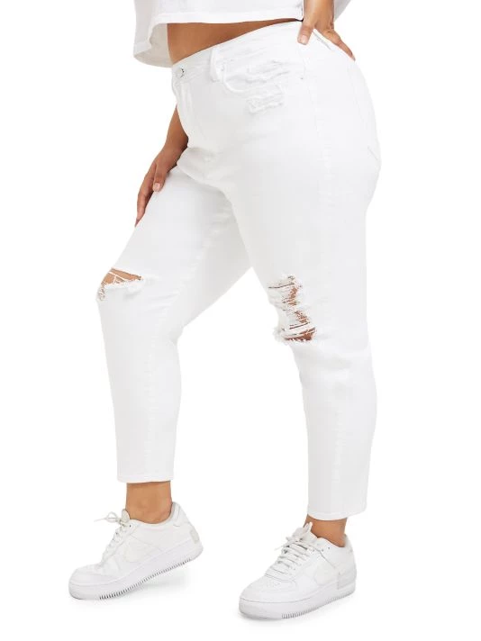 GOOD AMERICAN Good Waist High-Rise Distressed Stretch Crop Skinny Jeans 8 GOOD AMERICAN Good Waist High-Rise Distressed Stretch Crop Skinny Jeans - Image 8